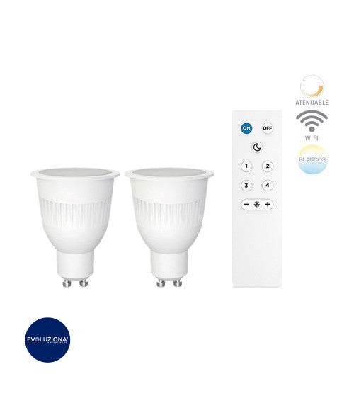 Kit De 2 Focos Led Tecnolite Gu10 Inteligente Wifi Y Control